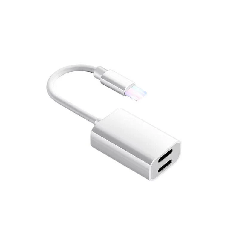 For iphone 2 in 1 mobile phones Audio Adapter listen to music while charging converter