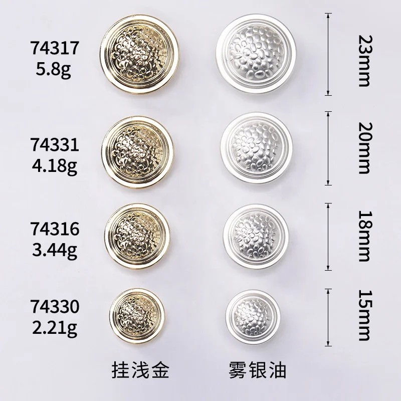 Crown Metal Button for Blazer Suits Coat Uniform Jacket 15mm Vintage Gold Coat Customize logo Gold Metal Button Sets