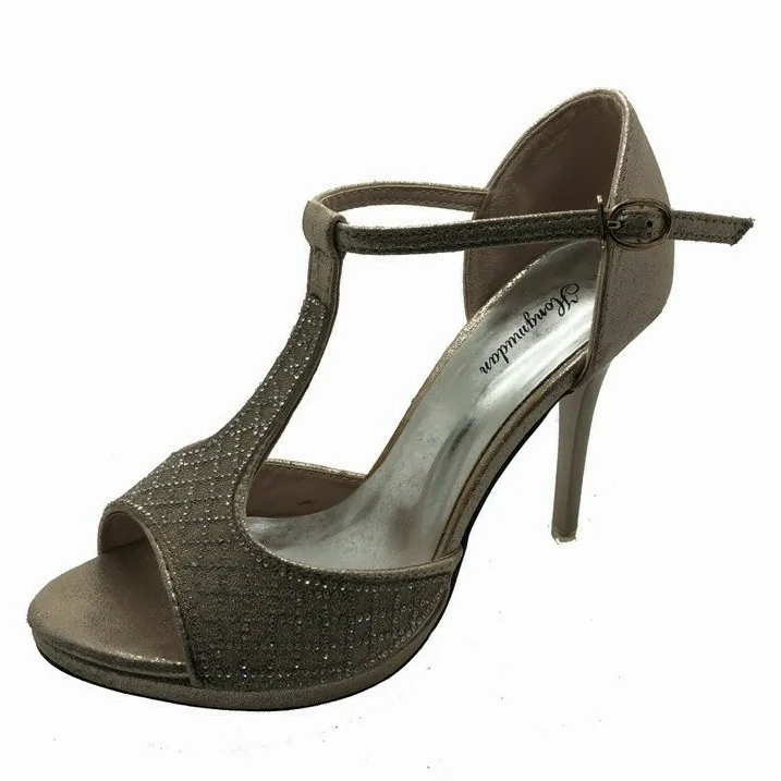 
Блестящие золотые пикантные элегантные вечерние туфли с открытым носком на шпильке 7 дюймов с ремешком на щиколотке сандалии на высоком каблуке для свадьбы 