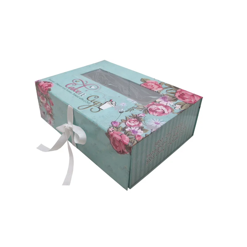 Коробки с окнами на заказ подарочная упаковка бумага для печенья Прозрачная ПВХ крышка шоколада магнитная коробка кексов высокая торта окном