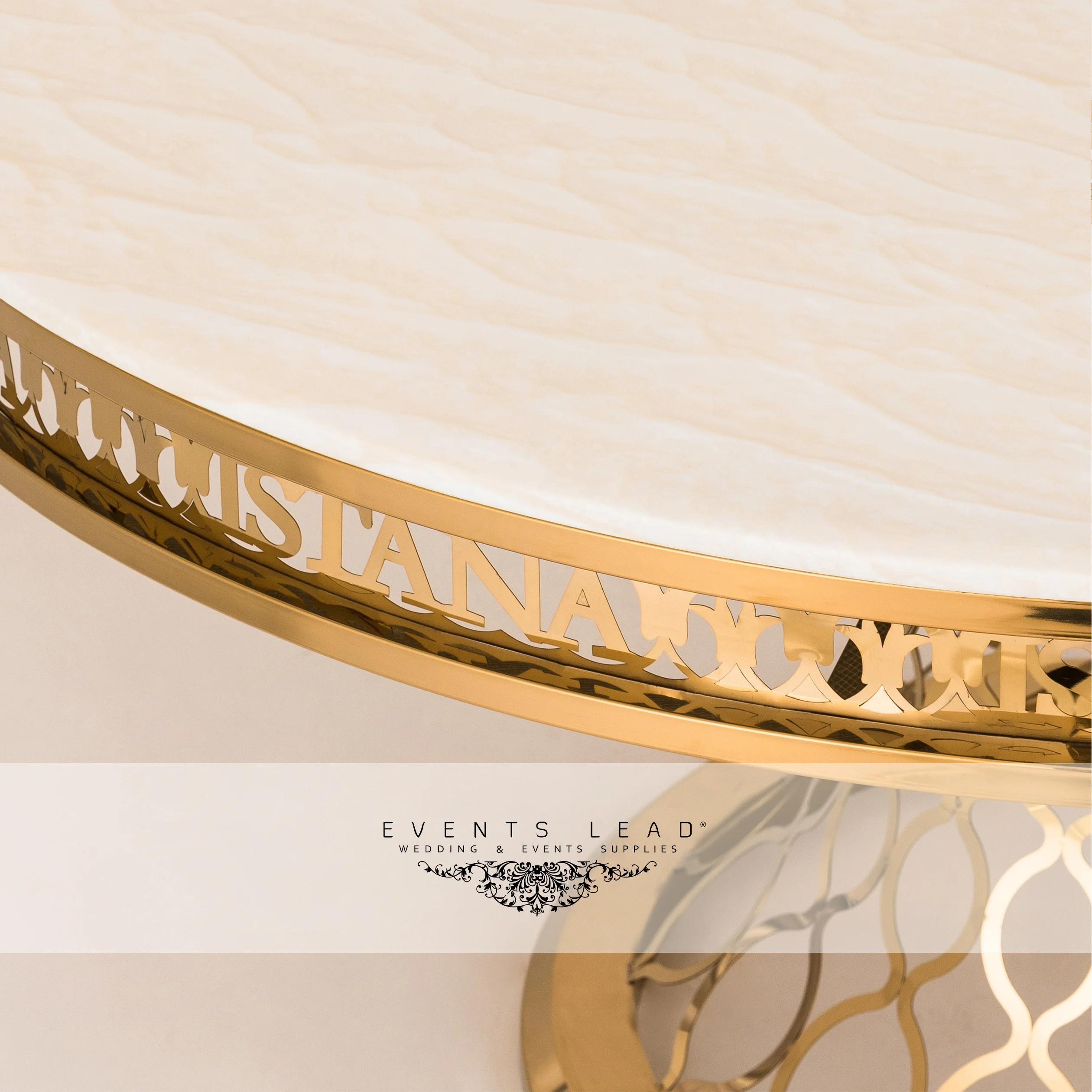 Classic Stainless Steel Golden VEGA ROUND wedding  Dining Table