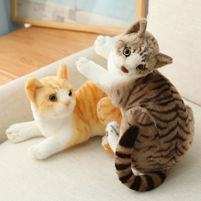 Plush Stuffed Soft Likelife Animal Doll Emulational cat Toys for Gifts Plush Siamese cat