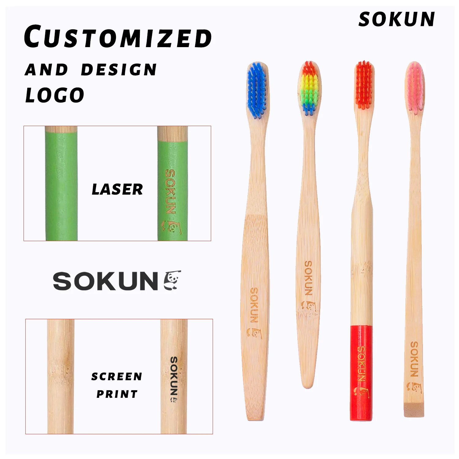 Eco-Friendly Organic Colorful Wholesale  bamboo Toothbrush Wood Toothbrushes