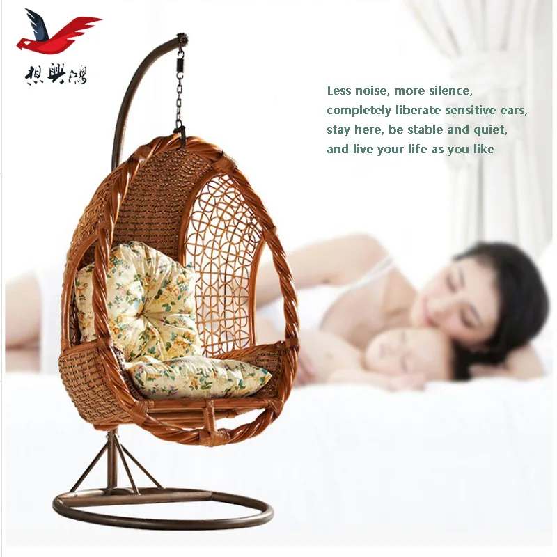 Basket Wicker Rattan Swing Seat Furniture Outdoor Patio Swing Chair Hanging Garden Swing Egg Chair With Stand