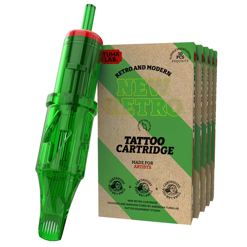 Tumalab green Tattoo Needles Cartridge For Tattoo Accessories 5M1 7M1 9M1 11M1 13M1 tattoo needle cartridge