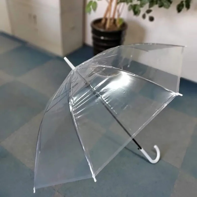Factory Supply Wholesale Custom Logo Clear Transparent Umbrella Automatic Open POE Rain Umbrella