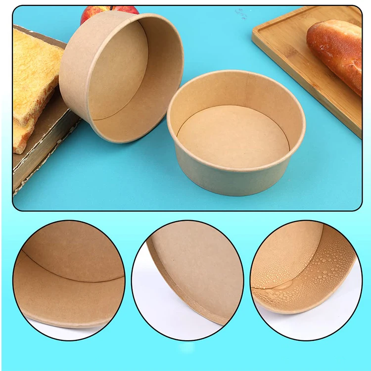 Wholesale Custom Printed Disposable Restaurant Kraft Paper Noodle Black Disposable Soup Bowls