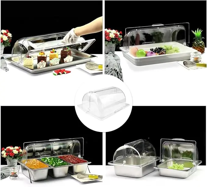Plastic Clear Cookware Lid Cake Presentation Cover for Food Serving Dish Covers for Hotels and Restaurants