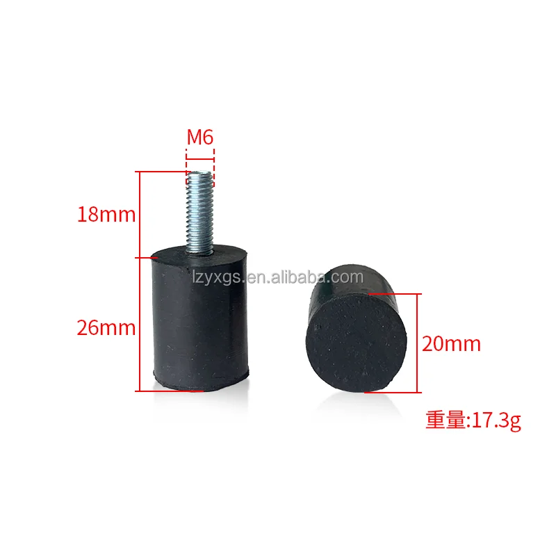 M6 * 20*26 мм Резиновые Нескользящие подушечки для ног промышленные резиновые ударные прокладки