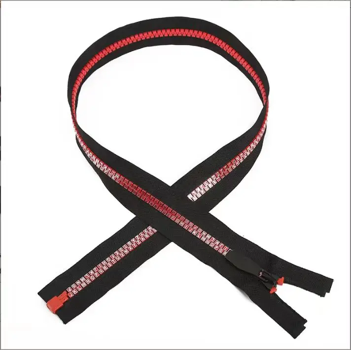 Factory direct sales 5# plastic letter teeth pull down piece open tail zipper for all kinds of fashion clothing home textiles