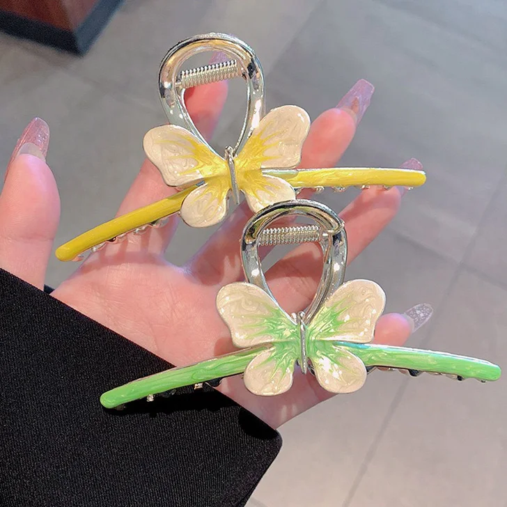 11.5CM Large Size Korean Fashionable Style Hair Claw Clip Metal Alloy Butterfly Shark Clip Hair Accessories For Women