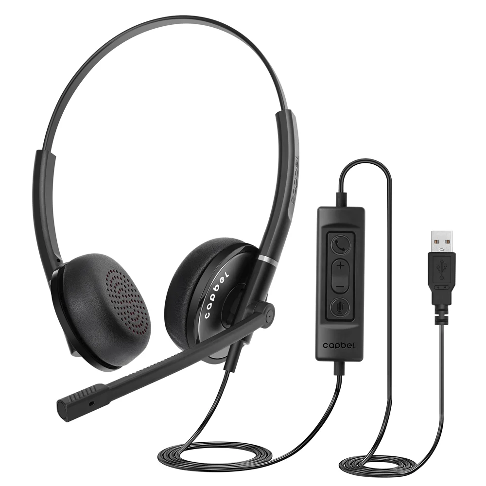 OEM Comfortable Call Center Handless Skype Headset PC Headphone with Noise Canceling Microphone for Office Computer Mac