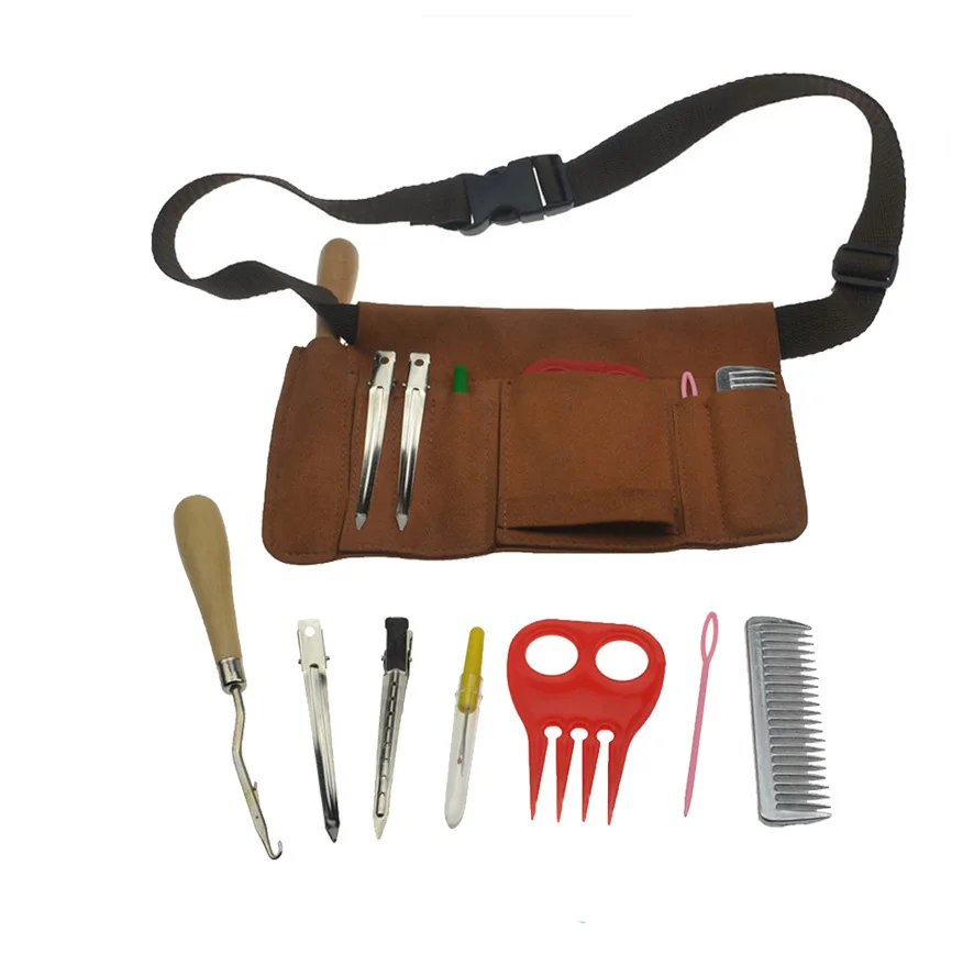 Saddlery Horse Hair Care Grooming Brush Product Cleaning Set Brush Kit With High Quality Cowhide Bag