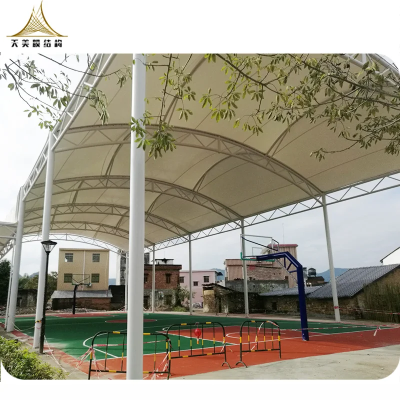 Tension fabric membrane structure PVDF PTFE waterproof tennis court tent