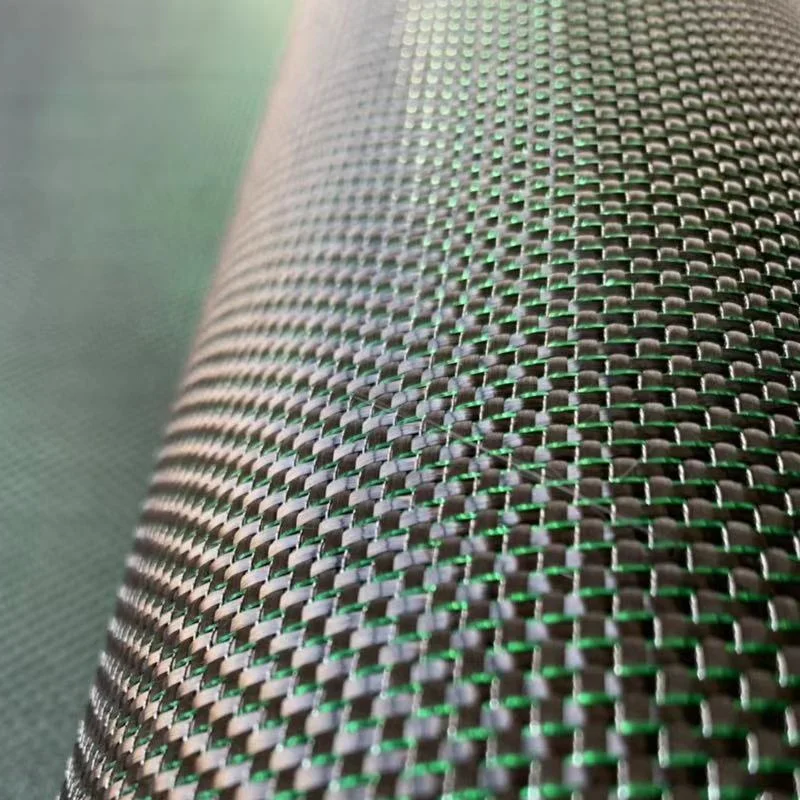 3K Green color glitter carbon fiber fabric cloth