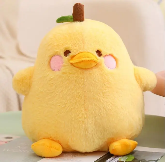Wholesale duck dolls stuffed pear plush duck pillow animal plush toy yellow duck claw machine stuffed toy