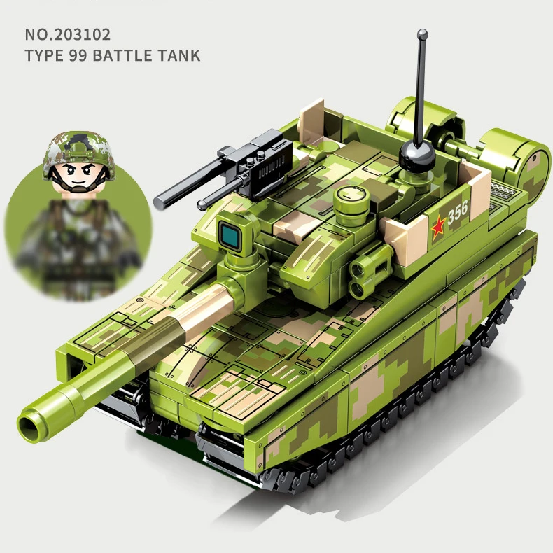 203101-203104 военные средние легкие танки 96B основные боевые модель Детский развивающий конструктор игрушечные кирпичи