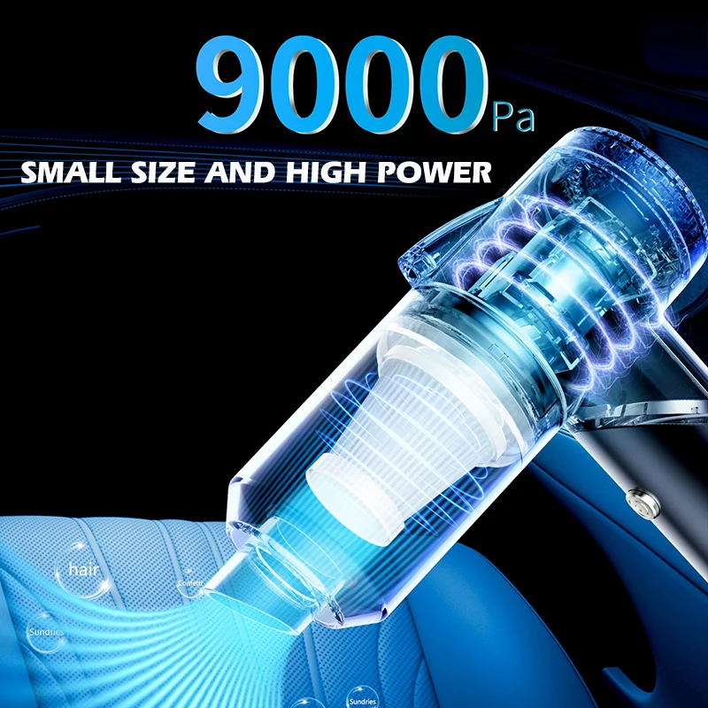C1101 car vacuum cleaner 9000Pa electric car vacuum cleaner powerful cordless