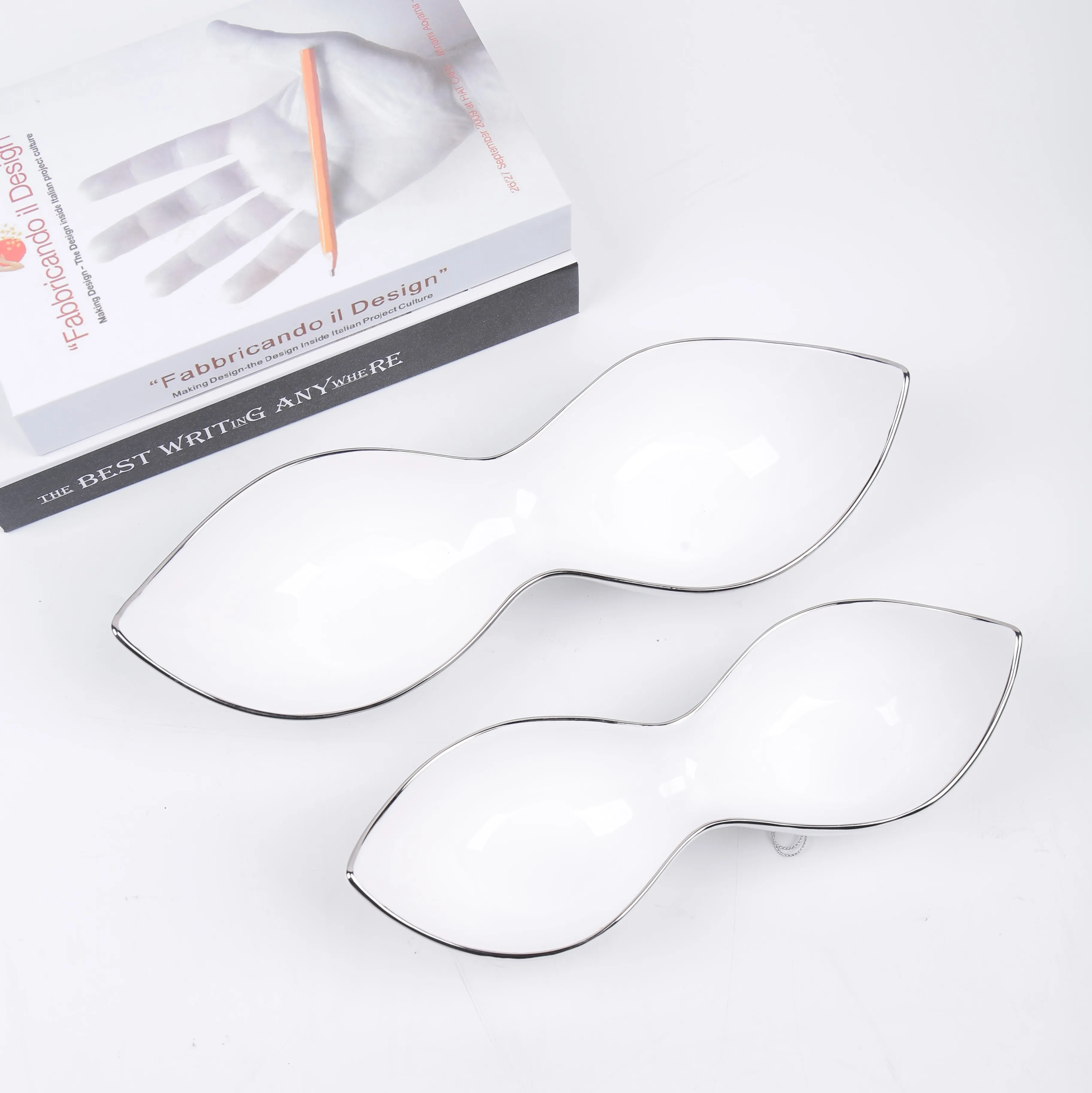 Modern Style Restaurant Hotel Kitchen Tableware Wedding Ceramic Serving Dried Fruit Sauce Separator Plates