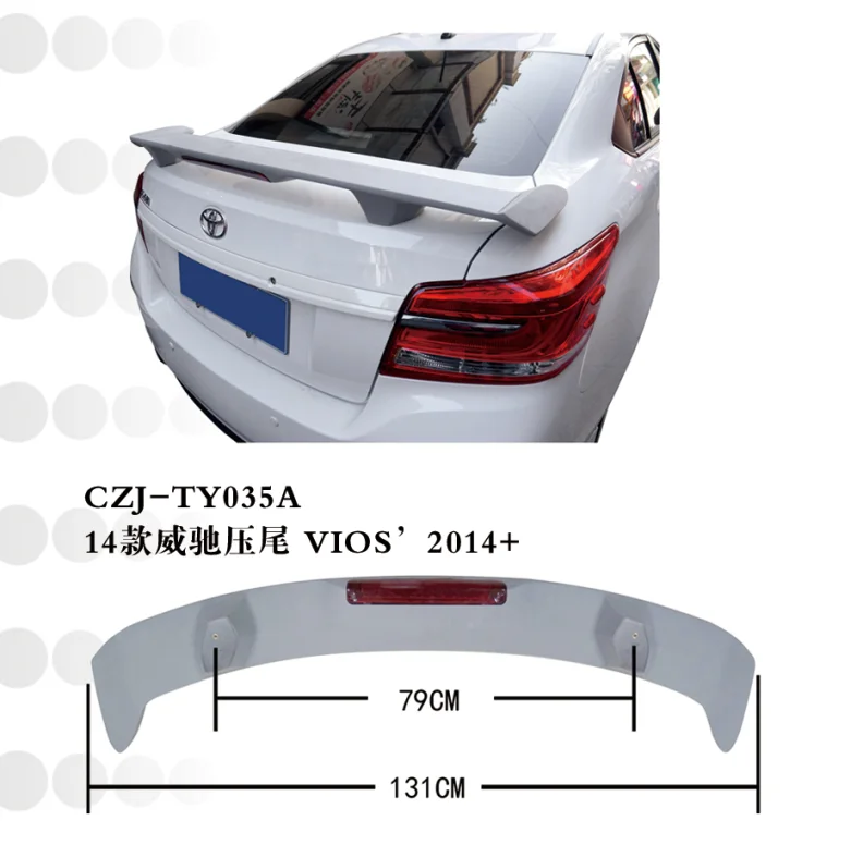 FOR TOYOTA YARIS VIOS 2014 WITH LIGHT CZJ CAR REAR SPOILER