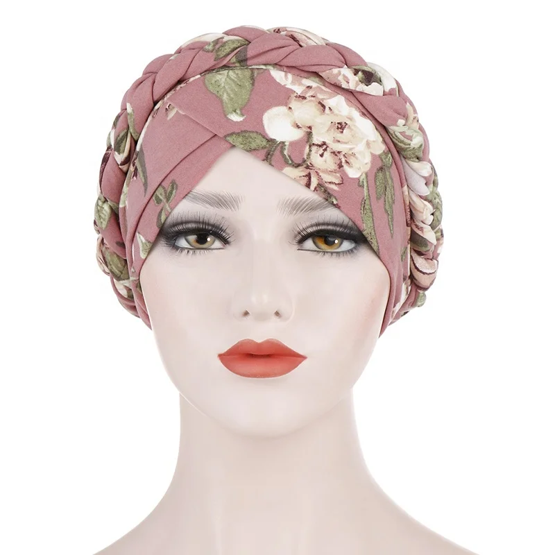 
Indian Arabian Muslim Braid Hat Women Print Hats 