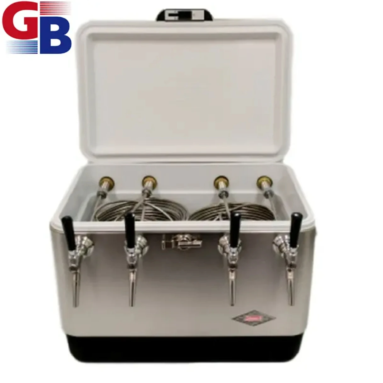 New design stainless steel jockey beer cooler with four faucets