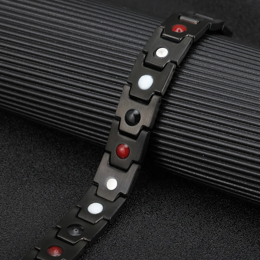 Stainless Steel Mens Bracelets Infrared Wristbands  for Arthritis and Back Pain Negative Ion Bracelets