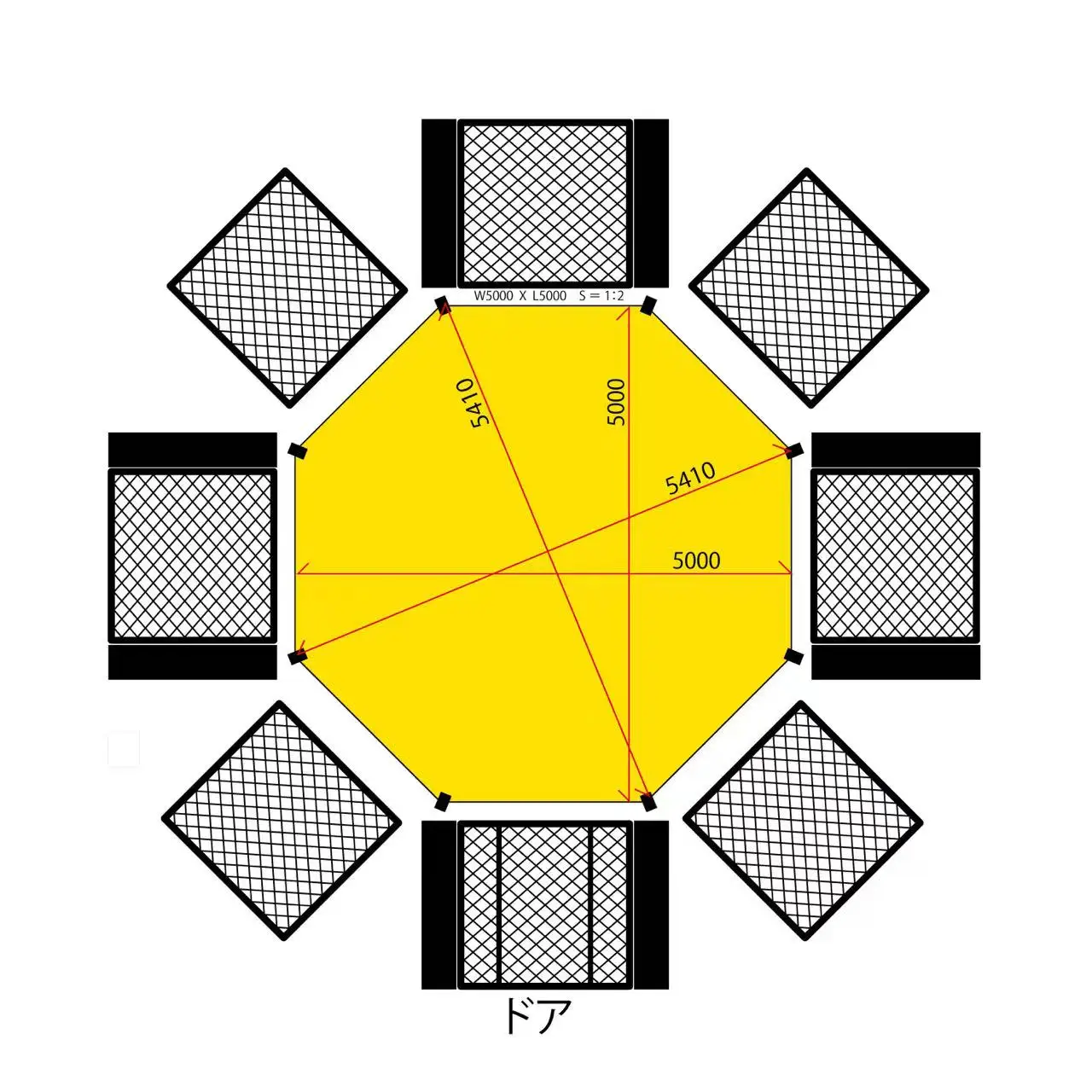 High End International Standard High Quality Boxing Ring MMA Cage Wrestling Cage for Export