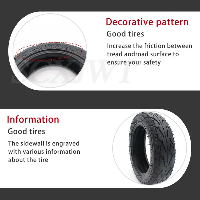 Suitable for Kugoo S3 S2 S1 C3 electric scooter 8x 2.00-5 tires tubeless tires, with aluminum alloy ring general 2.10-5 tires