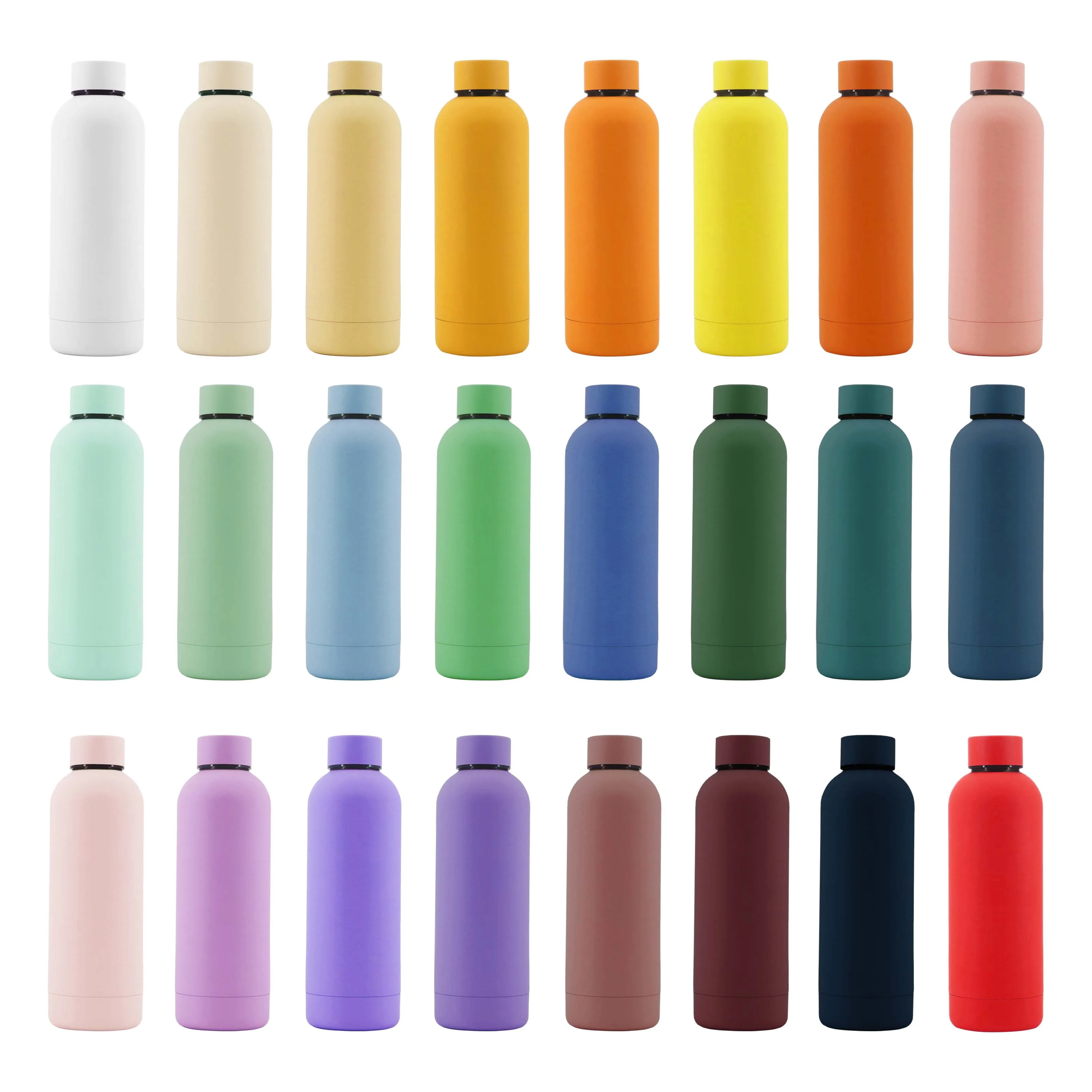 Factory Price Hot Insulated Water Bottles Multi-Colors Matte Stainless Steel 500ml Narrow Mouth Custom Sports Water Bottle