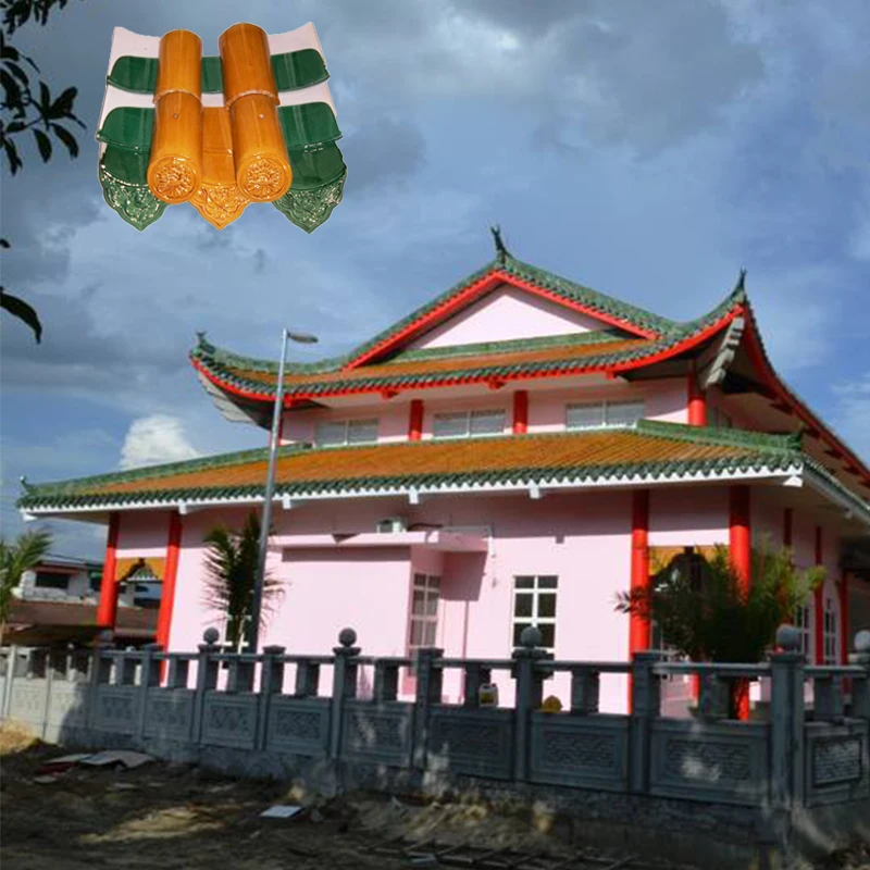 30 Years of Chinese Mosque Temple Project Ceramic Orange Yellow Roof Tile Supplier Glazed Tiles For Sale