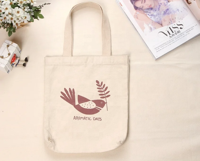 New Custom  Eco Reusable Cotton Canvas Bags American Flag Shopping Tote Bag