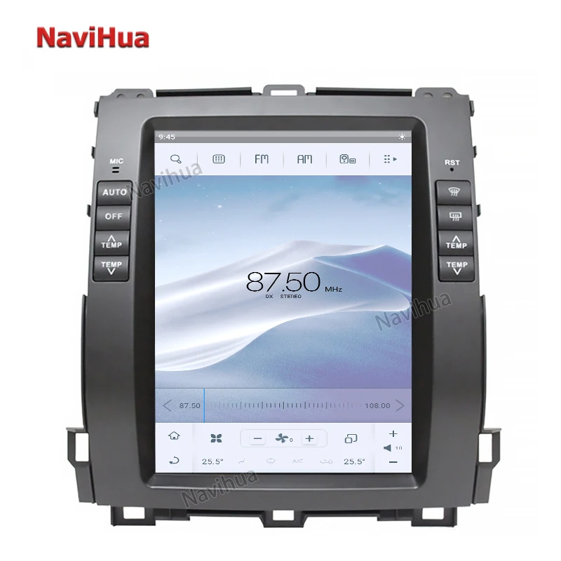 NaviHua 10.4 Inch Vertical Navigation System GPS Auto Radio Car DVD Audio Player for Tesla Toyota Prado 120 for Lexus GX470
