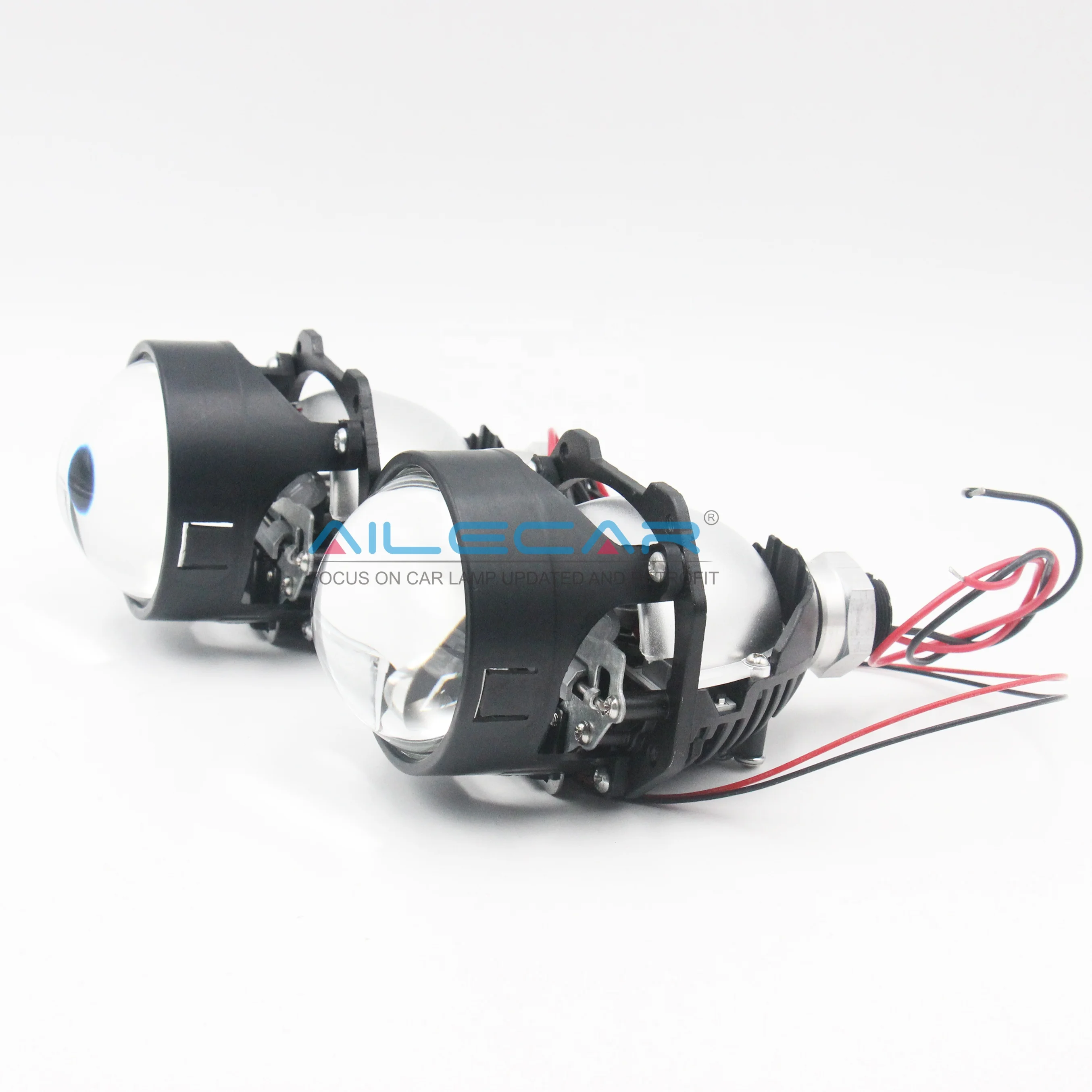 AILECAR 2.5inch 40W Hi Low Beam LED Projector Lens C25 RHD / LHD Car Bi LED Projector Headlight Retrofit Lens 4400LM 6000K