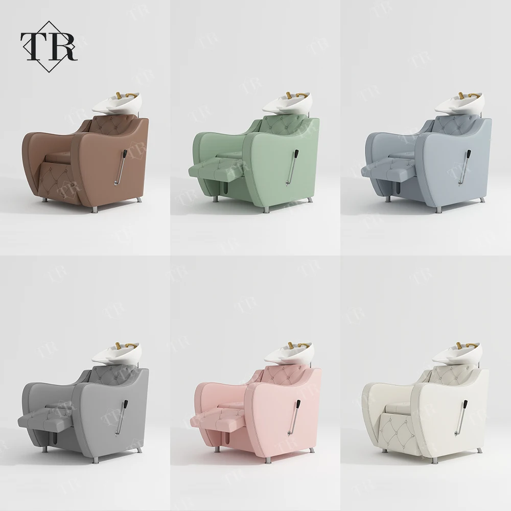 Relax Hair Therapy Shampoo Chair Head Spa Headspa Washing Salon Bed Table Set with Ceramic Water Basin Comfortable Lay Down