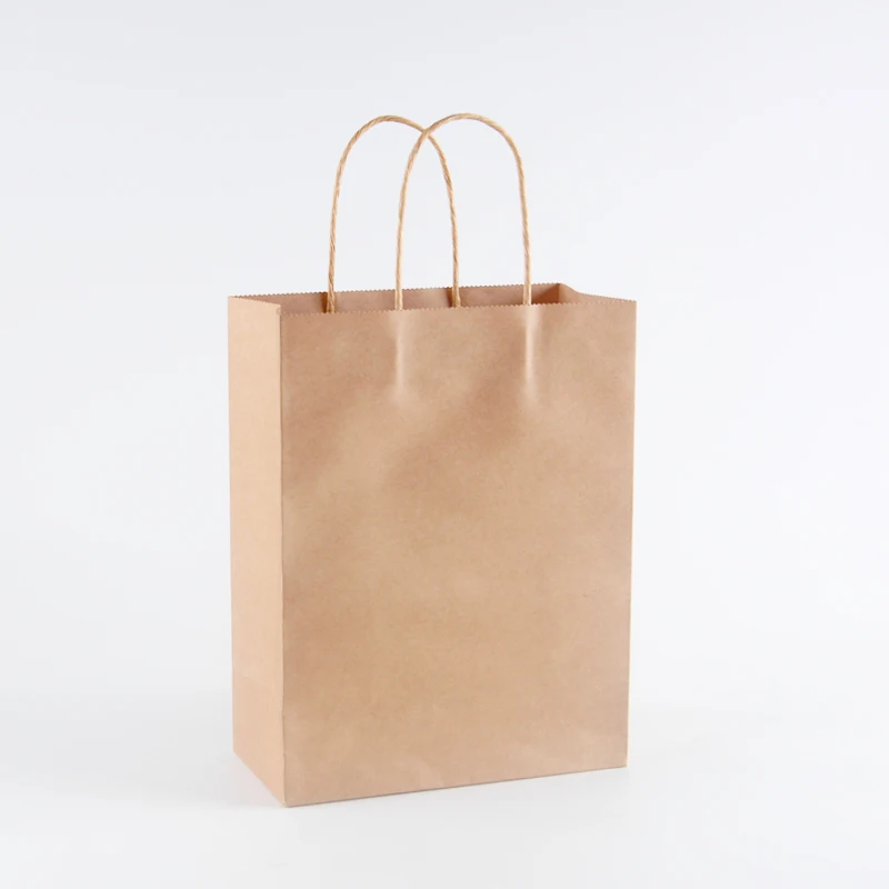 Customize eco-friendly recyclable kraft paper bag packaging shopping with handle