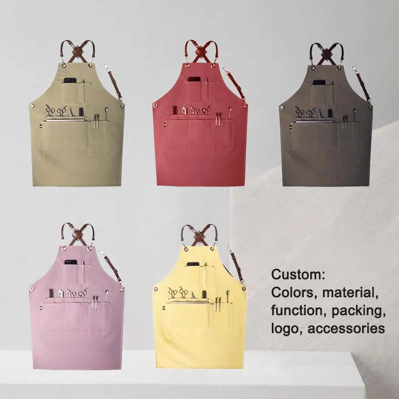 woman salons pinafore apron barber uniforms apron custom logo waterproof aprons for adults