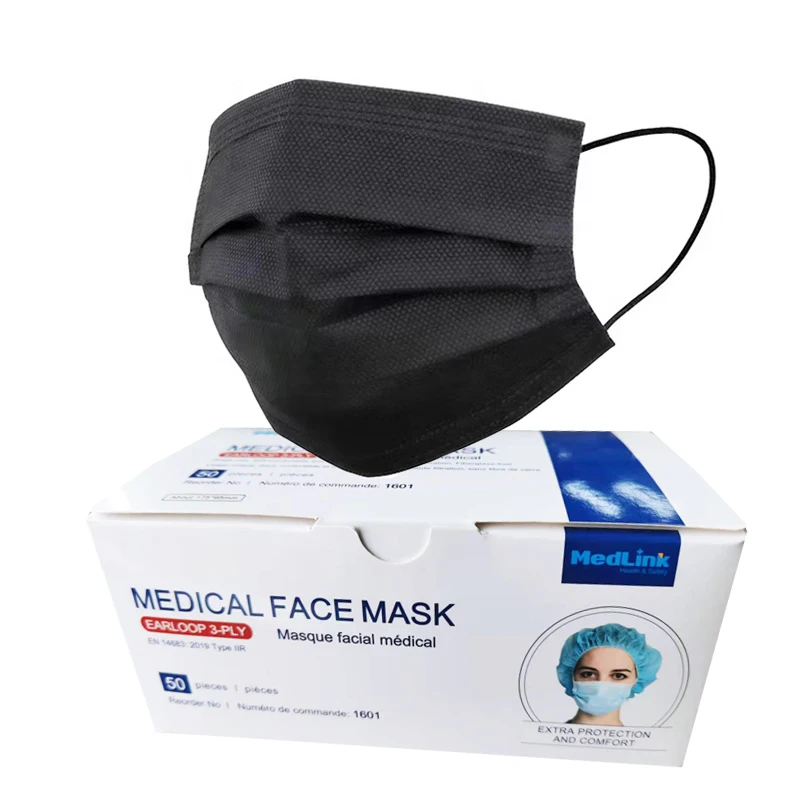 disposable mask EN14683 black medical adult face mask mascarillas wholesale factory price