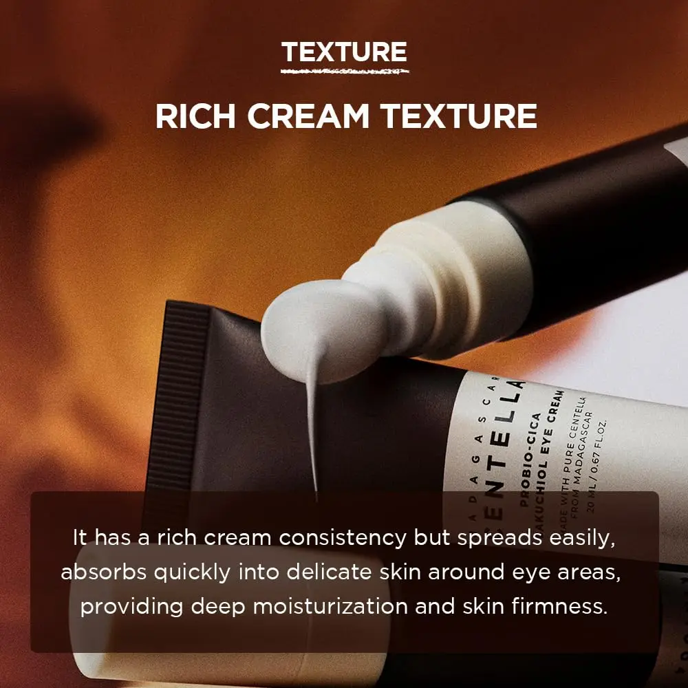 Madagascar Centella Eye Cream Retinol Bakuchiol 0.68 fl.oz (20ml) Anti-Aging Dark Circles Solution Vegan Natural Ingredients