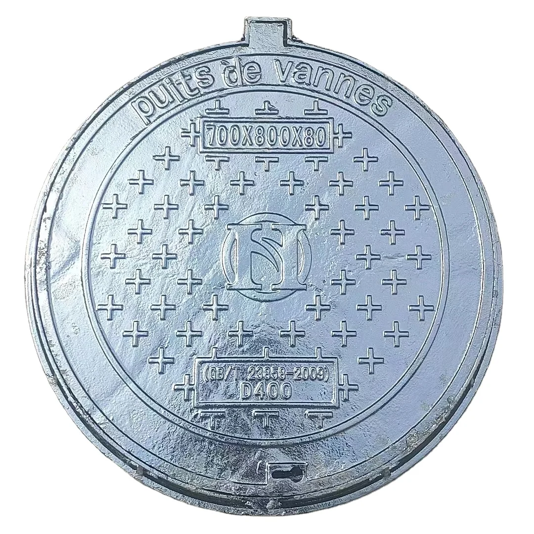 Круглая крышка люка EN124 D400 18-дюймовая чугунная для проезжей части