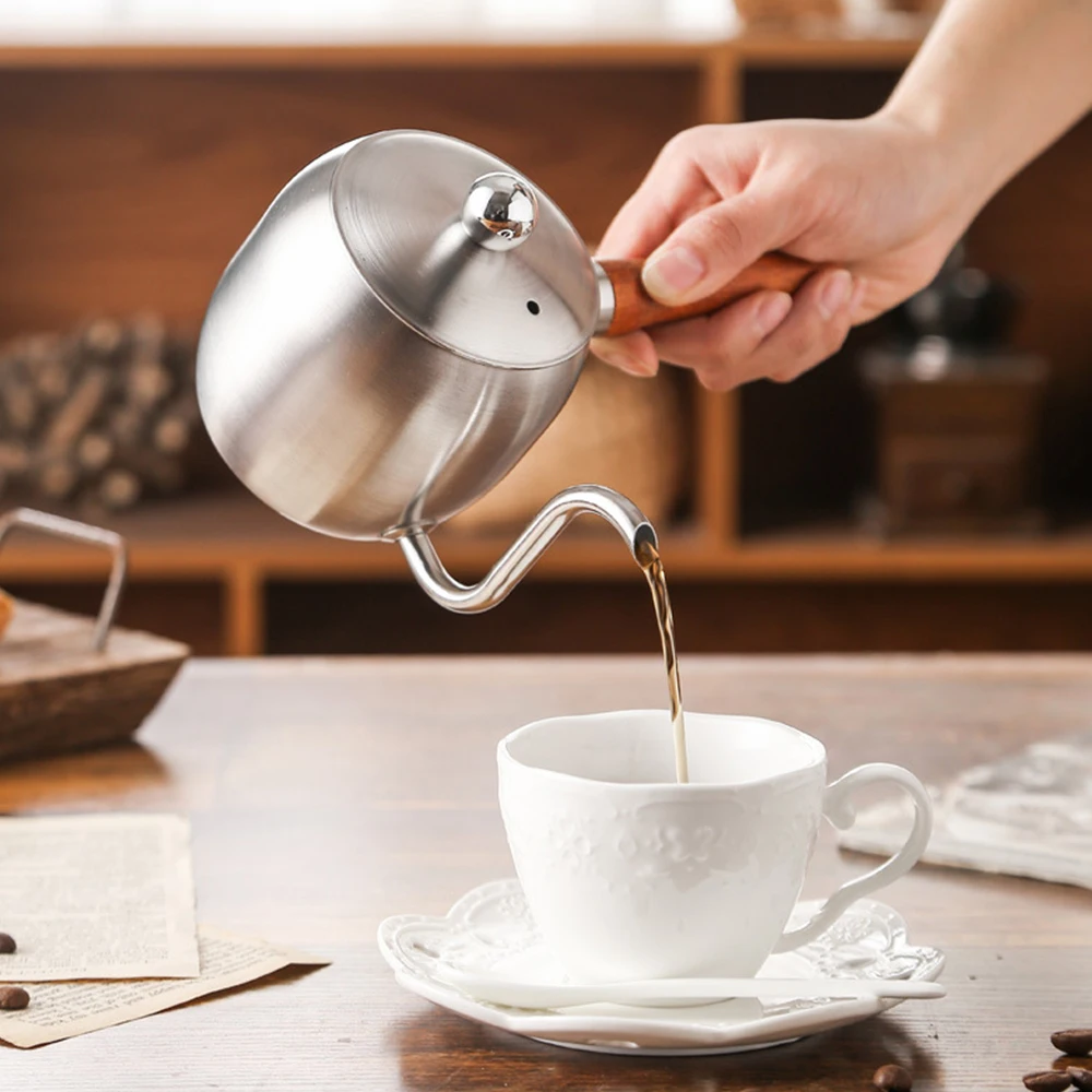 LIHONG 500ml Wholesale Black Coating Stainless Drip Tea Hand Pour Over Gooseneck Kettle Arabic Turkey Coffee Pot