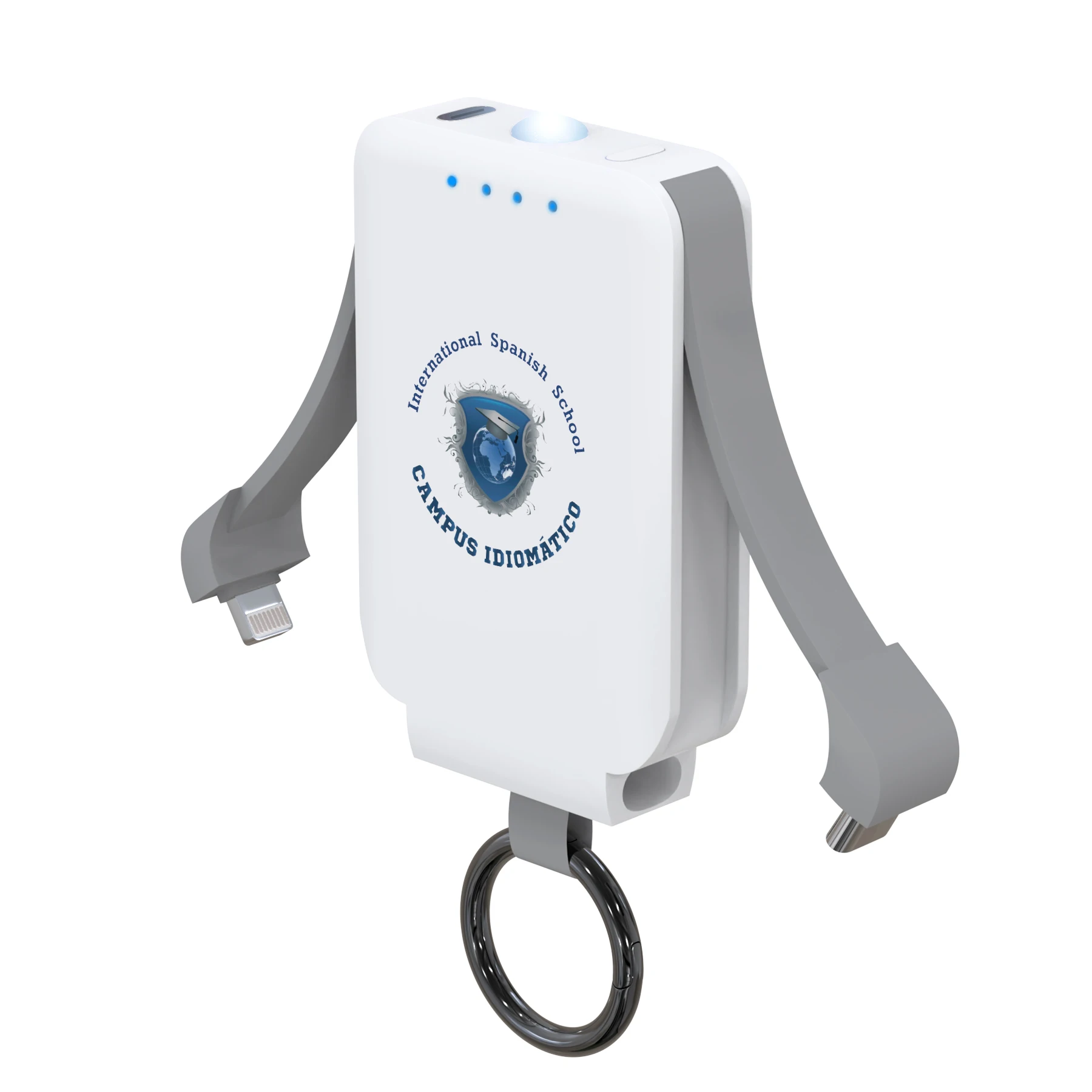 2500mAh Cute Small Type C Keychain Finger ABS Emergency Portable Charger Pod Key Chain Powerbank Mini Power Bank for iphone