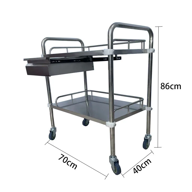 Medical Hospital Trolley Surgical Trolley with Drawers Stainless Steel Medical Nursing Cart