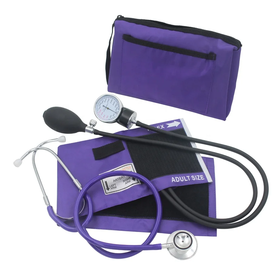 Medical Aneroid Sphygmomanometer Kit with Dual Head Stethoscope