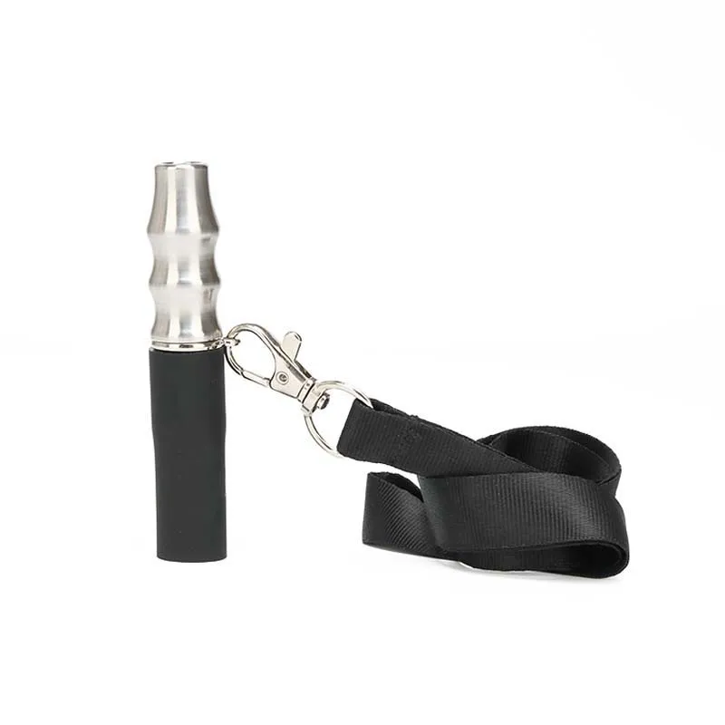 custom logo reusable mouthpieces accessories stainless steel silica gel mouth piece hookah shisha hang rope mouth tips