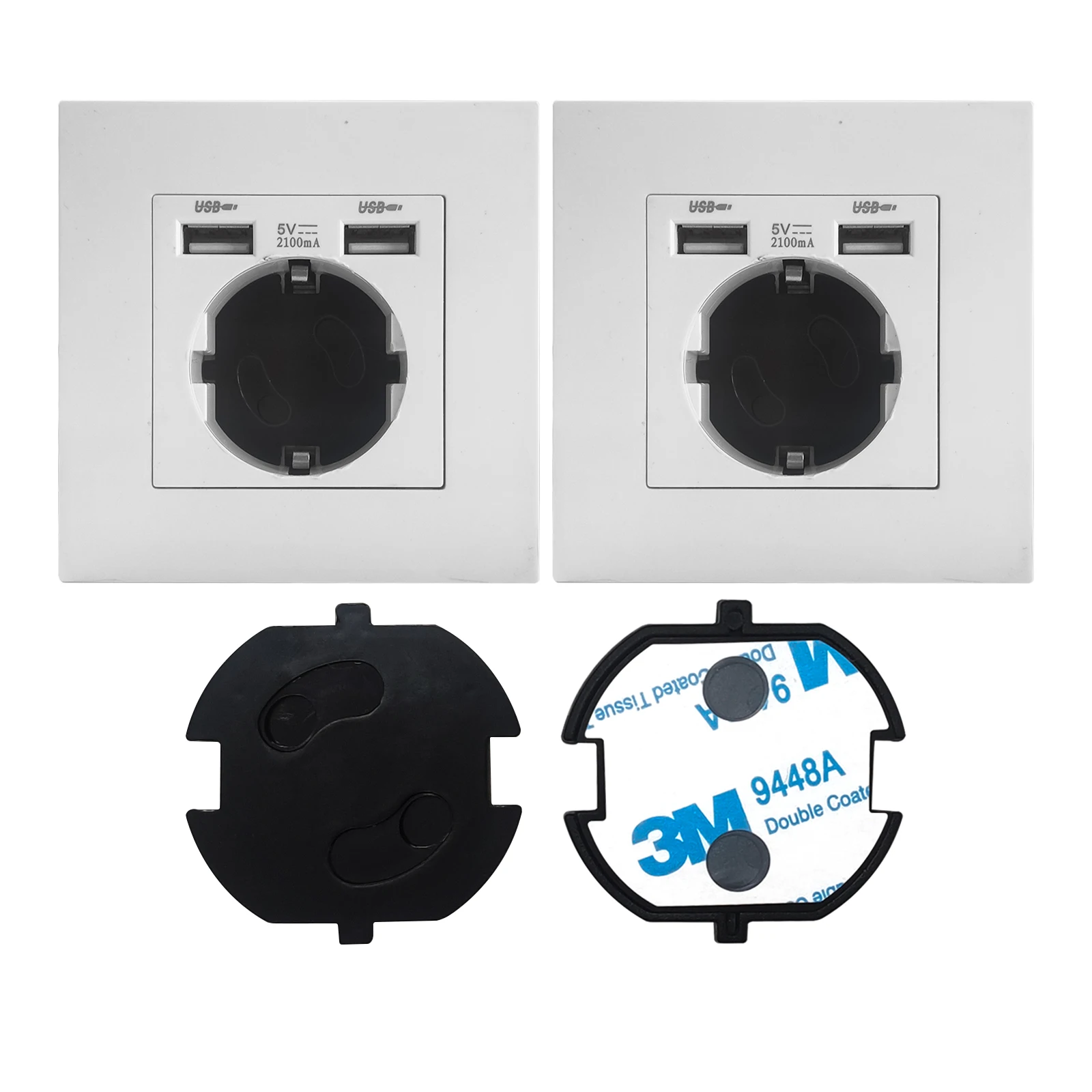 Wholesale France French Child Safety Waterproof Electric Socket Cover with Hole Baby Proofing Outlet Plug Cover
