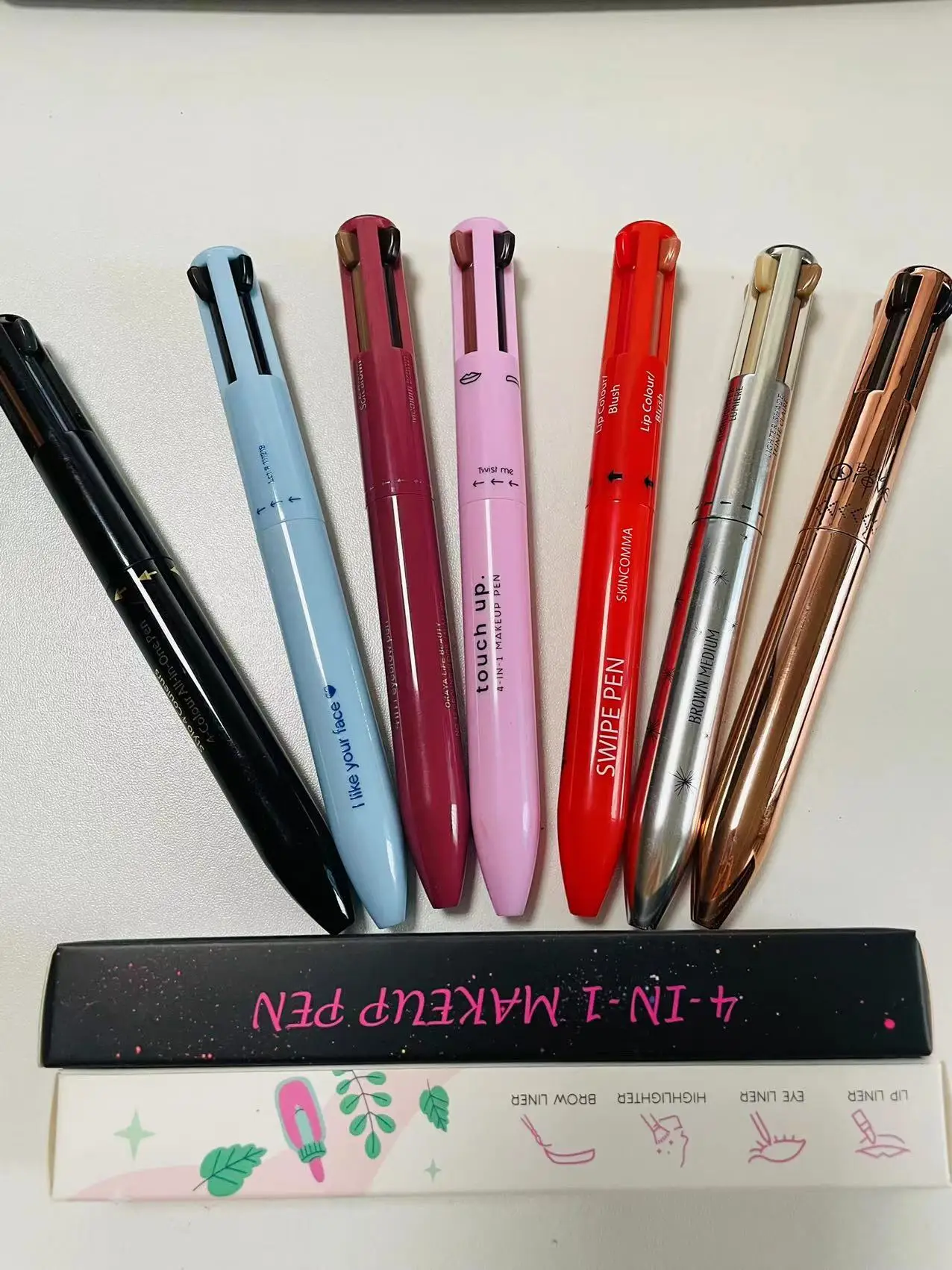 Private Label Hot Selling Makeup 4 Colors Eyebrow Pen 4IN1 Eyebrow Pencil