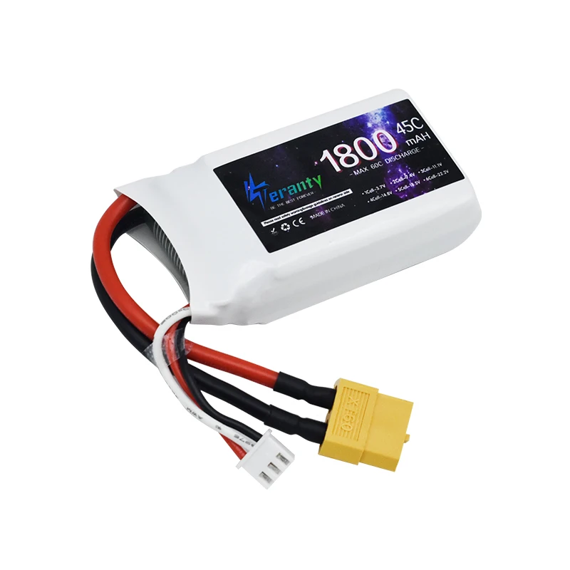 1800 мАч LiPo Аккумулятор 7 4 В 45C аккумулятор с разъемом T JST XT30 XT60 для радиоуправляемого квадрокоптера 4WD Запчасти автомобильных лодок дронов 2S батареи