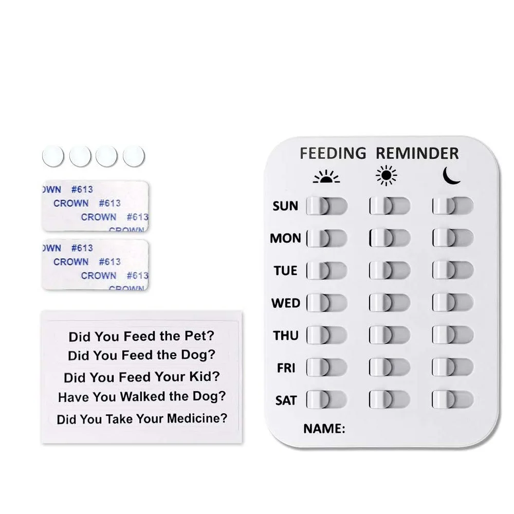Pet products dog cat Feeding Record Sign Dog Feeding Reminder Chart Magnetic Sticker Daily Instruction Chart