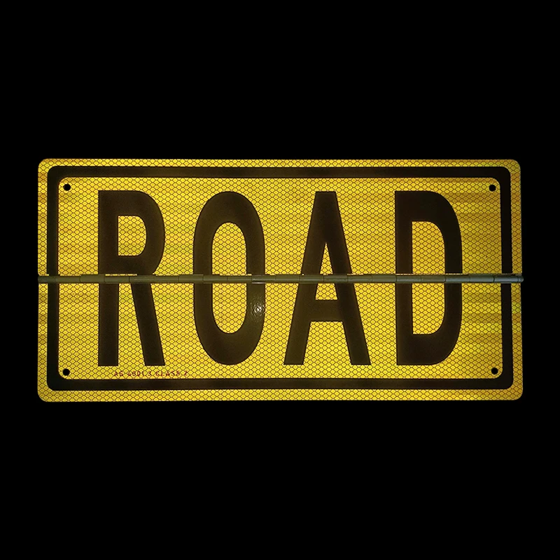 Class 2 Reflective Aluminum Plate Flip Up Aluminum Hinged Oversize Load Road Train Long Vehicle Sign For Truck Vehicle Trailers